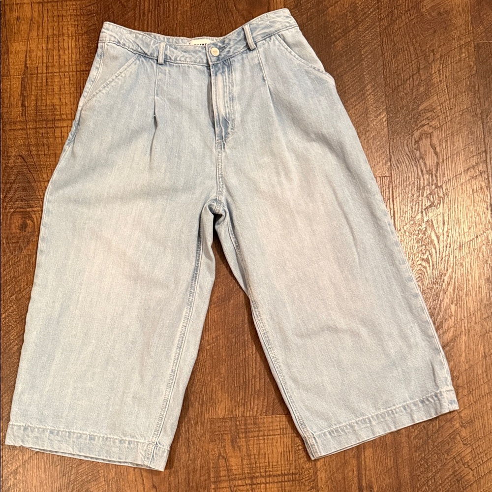PAIGE Light Blue Denim Culotte